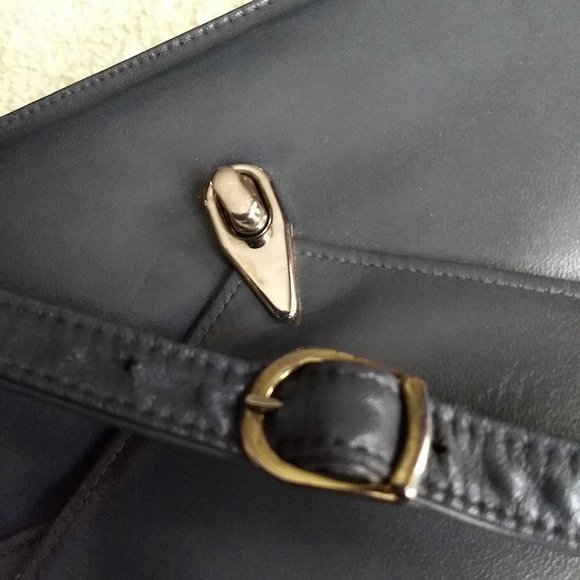 vintage 80s NWOT grey leather shoulder bag - Picture 10 of 14